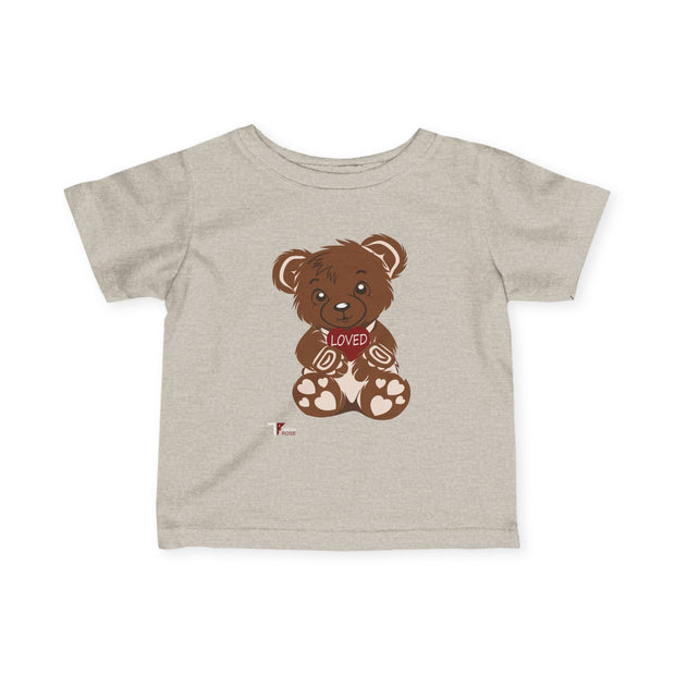 Loved Bear Infant Tee, Cute Baby Tee, Baby Shower Gift, Plush Bear Kids Shirt, Toddler Apparel, Birthday Gift for Baby