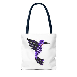 Vibrant Nature Tote Bag, Eco-Friendly Shopping Bag, Floral Hummingbird Tote, Gift for Nature Lovers, Boho Style Bag, Everyday Use