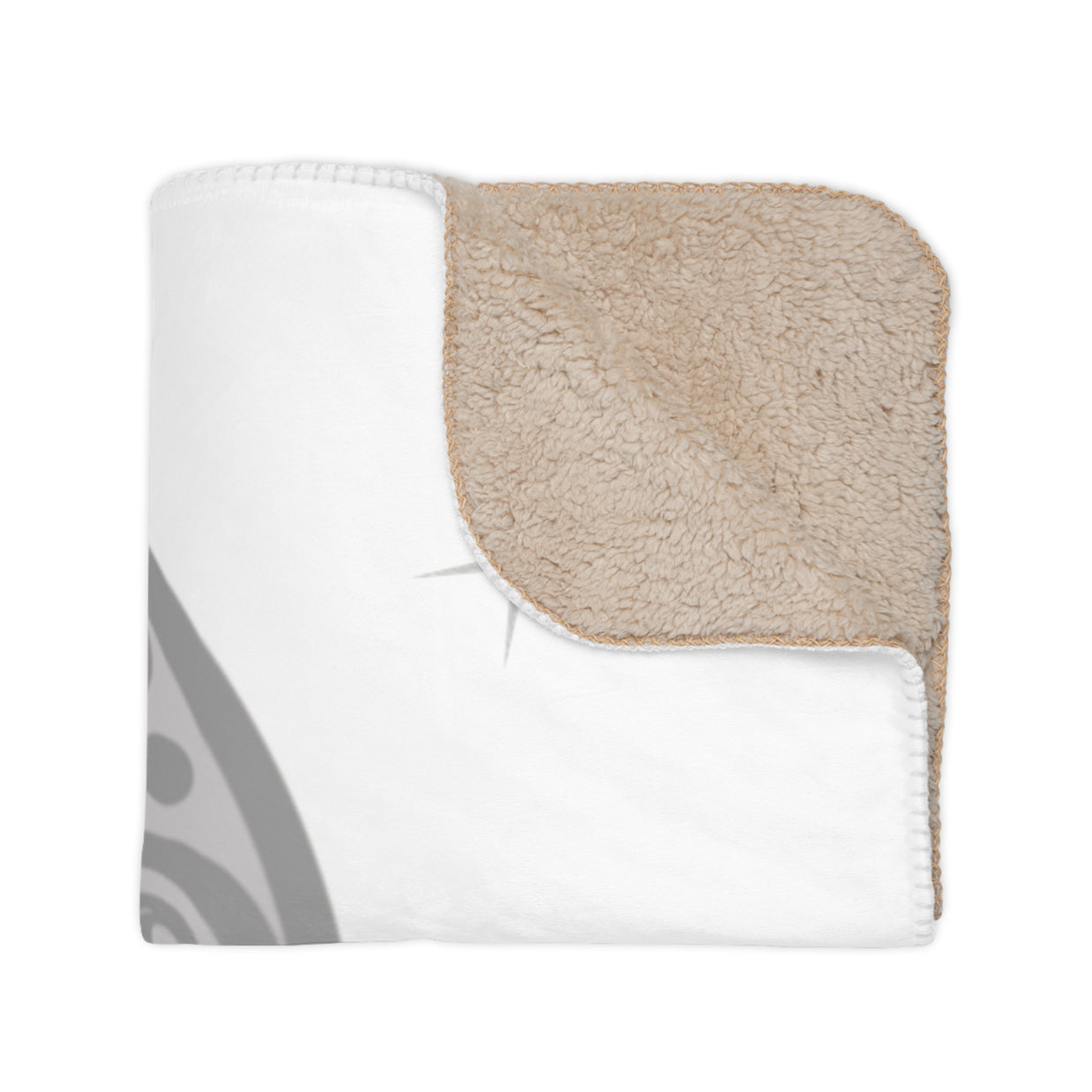 Wolf Forest Tan Sherpa Blanket — Cozy Woodland Throw with Wolf Design