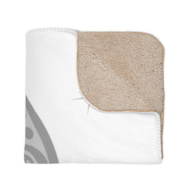 Wolf Forest Tan Sherpa Blanket — Cozy Woodland Throw with Wolf Design