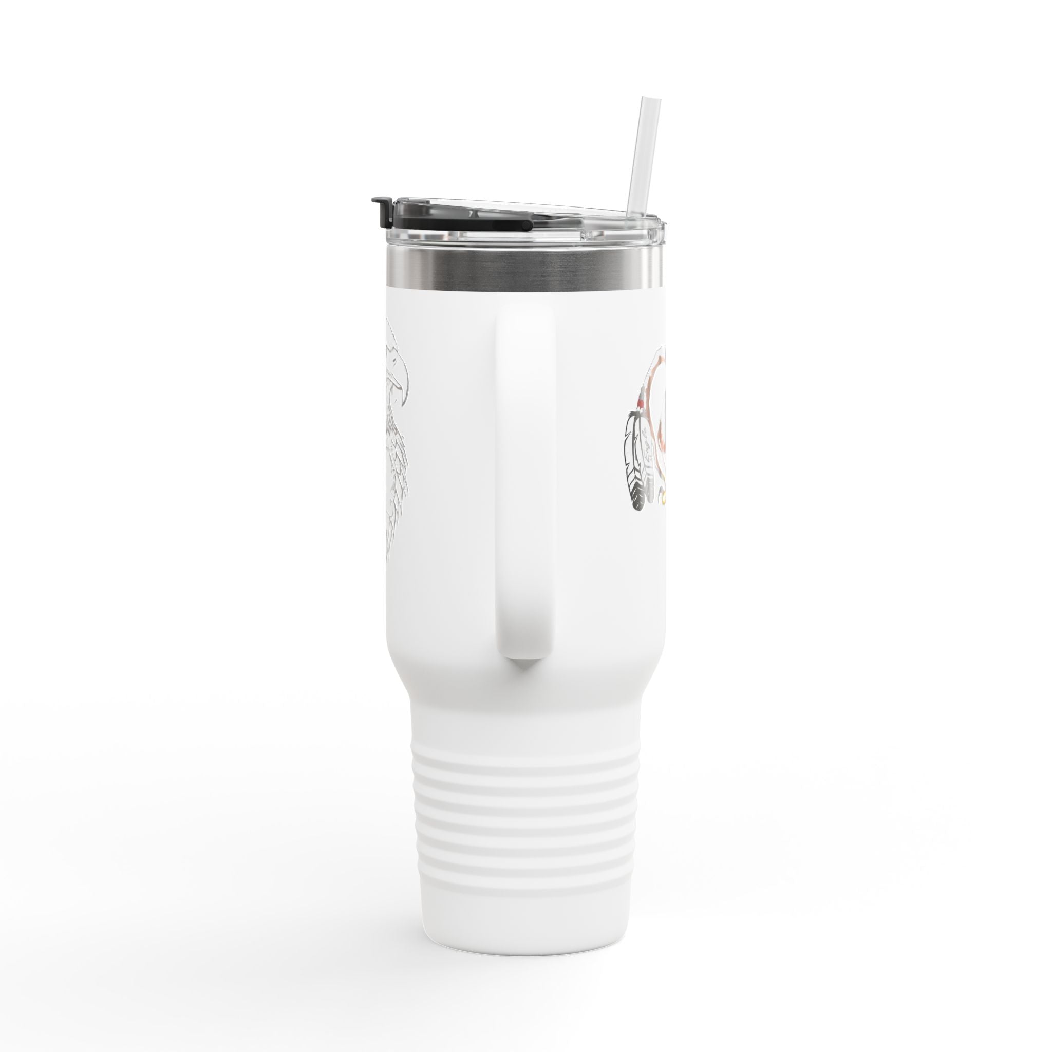 Insulated Travel Mug with Eagle Design, Perfect for Outdoors, Camping, Gifts, 40oz Coffee Cup, Functionality, Adventure