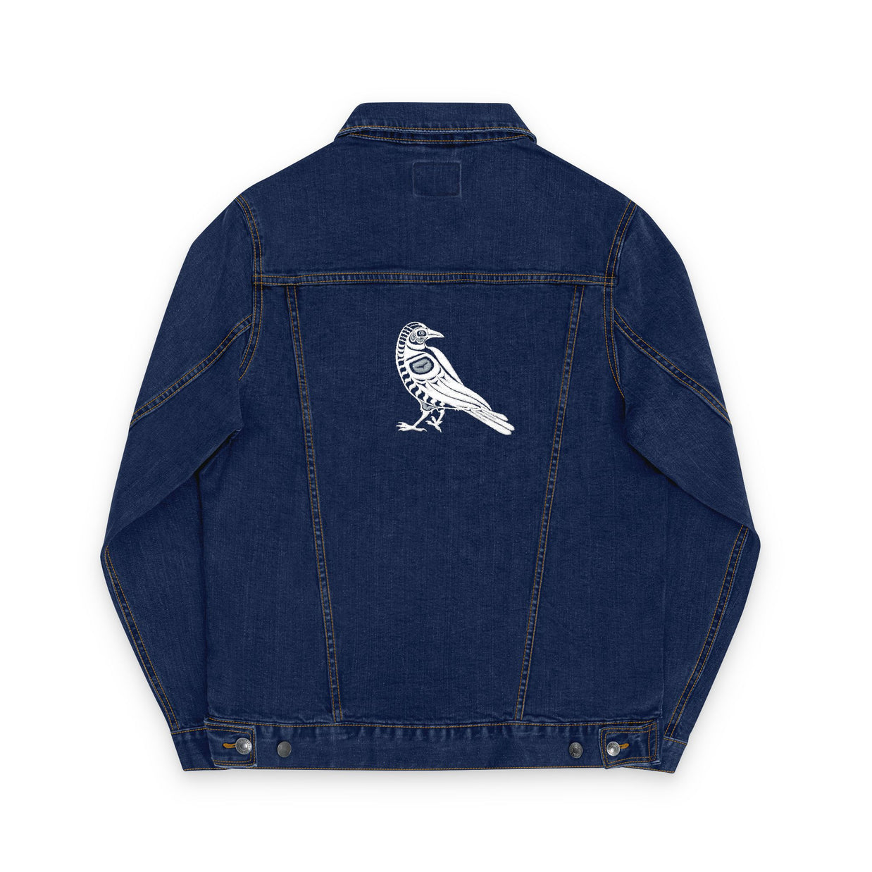 Embroidered Unisex Denim Jacket with Bird Design, Casual Outerwear, Stylish Layering Piece, Perfect for Everyday Wear, Unique Gift Idea