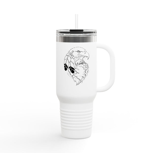 Insulated Travel Mug with Eagle Design, Perfect for Outdoors, Camping, Gifts, 40oz Coffee Cup, Functionality, Adventure