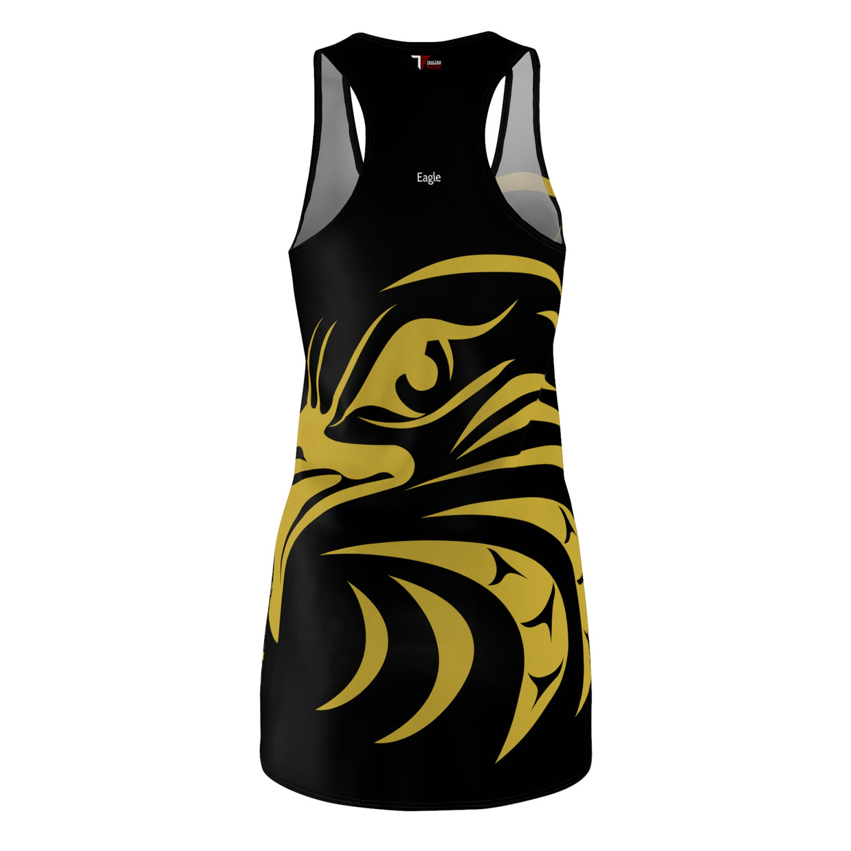 Eagle Tribal Racerback Dress — Bold Gold & Black AOP