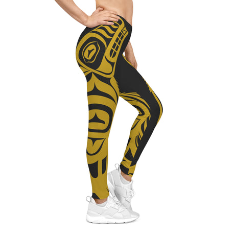 Tribal Gold Pattern Leggings — Women's All-Over Print Yoga & Casual Leggings