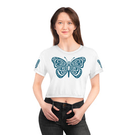 Butterfly Graphic Crop Tee | Boho Style Top, Summer Fashion, Gift for Nature Lovers, Trendy Outfit, Vegan Friendly