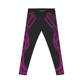 Purple Tribal Pattern Leggings — Women's All-Over Print Casual Leggings