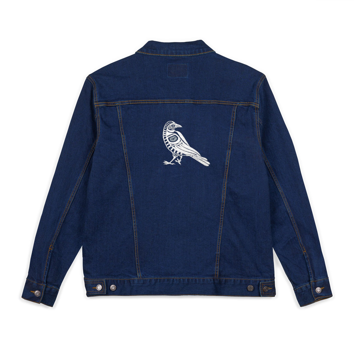 Embroidered Unisex Denim Jacket with Bird Design, Casual Outerwear, Stylish Layering Piece, Perfect for Everyday Wear, Unique Gift Idea