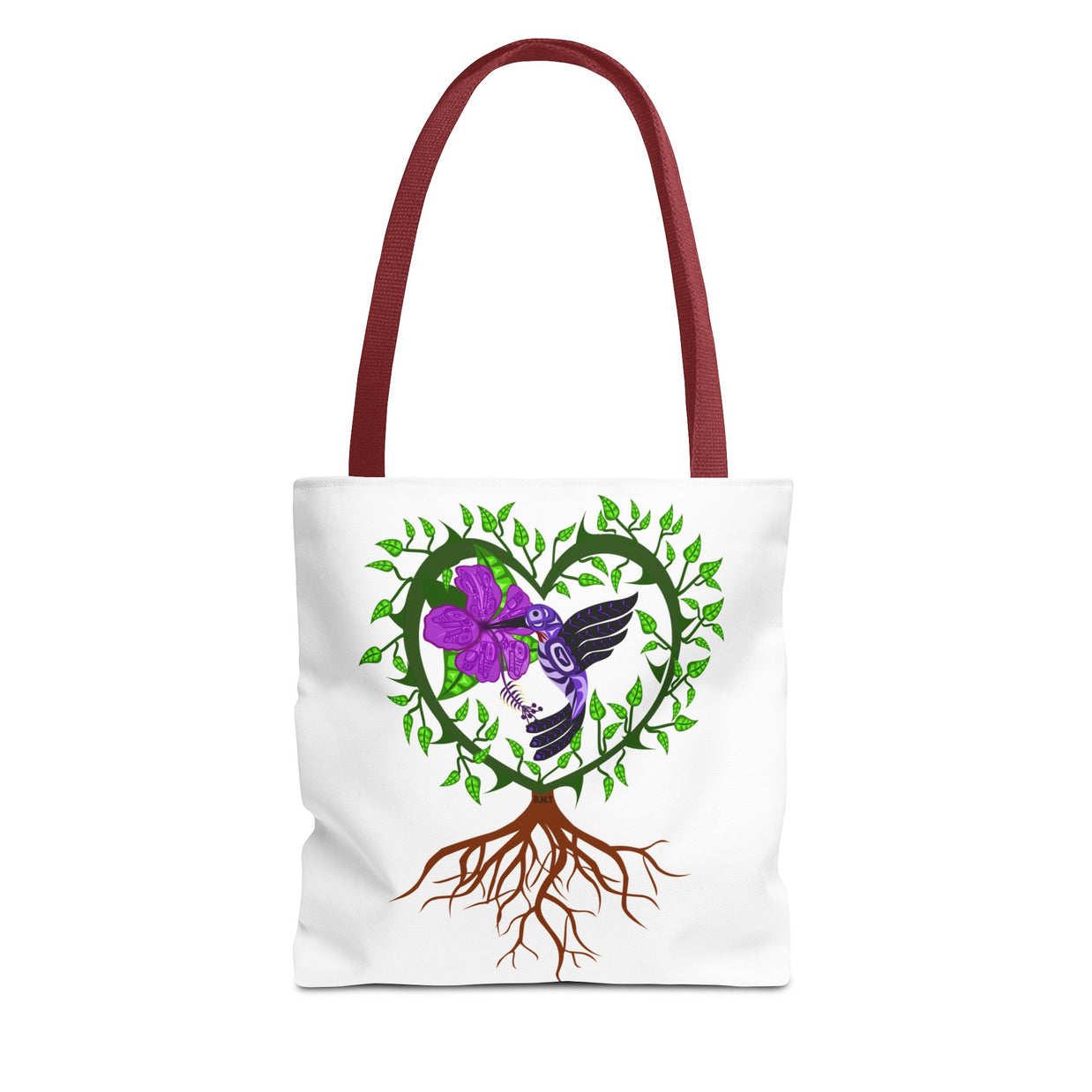 Vibrant Nature Tote Bag, Eco-Friendly Shopping Bag, Floral Hummingbird Tote, Gift for Nature Lovers, Boho Style Bag, Everyday Use