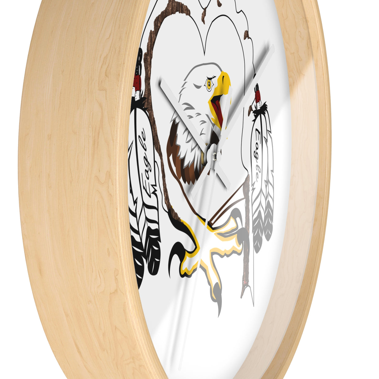 Eagle Feather Wall Clock, Boho Decor, Native American Style, Unique Gift for Nature Lovers, Home or Office Wall Art