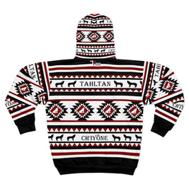 Tribal AOP Zip Hoodie, Cozy Unisex Jacket, Native Print Sweatshirt, Stylish Outdoor Wear, Festival Fashion Hoodie