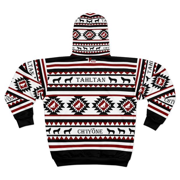 Tribal AOP Zip Hoodie, Cozy Unisex Jacket, Native Print Sweatshirt, Stylish Outdoor Wear, Festival Fashion Hoodie