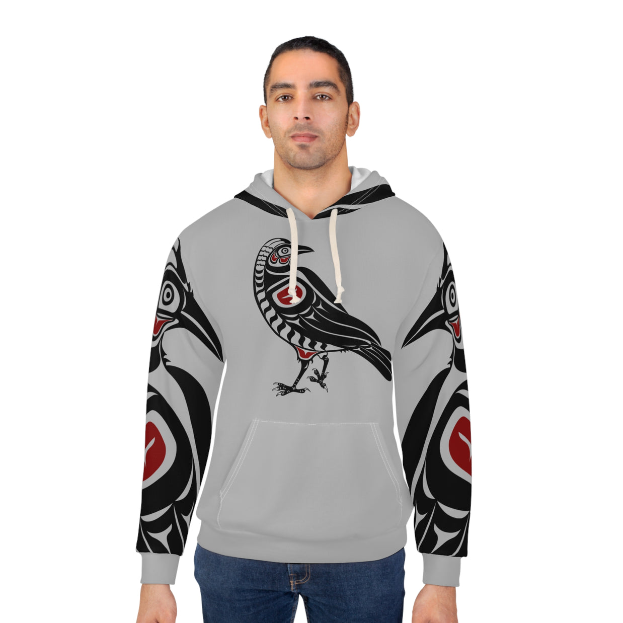 Stylish Crow Print Unisex Pullover Hoodie, Bohemian Fashion, Cozy Sweatshirt, Unique Gift, Everyday Wear, Unisex Clothing, Streetwear