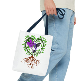 Vibrant Nature Tote Bag, Eco-Friendly Shopping Bag, Floral Hummingbird Tote, Gift for Nature Lovers, Boho Style Bag, Everyday Use