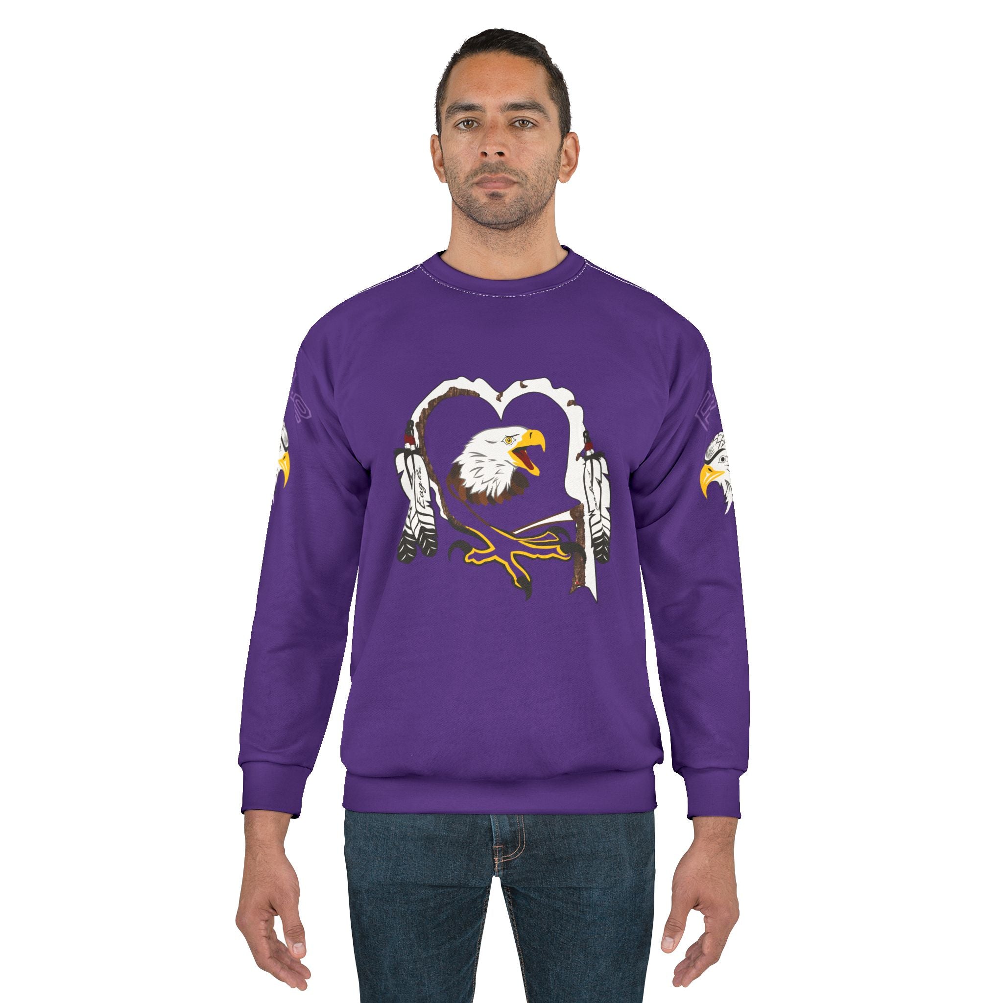 Eagle Heart Unisex Sweatshirt, Cozy Gift for Nature Lovers, Perfect for Casual Wear, Fall Fashion, Bird Watching, Eagles