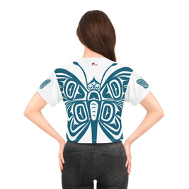 Butterfly Graphic Crop Tee | Boho Style Top, Summer Fashion, Gift for Nature Lovers, Trendy Outfit, Vegan Friendly