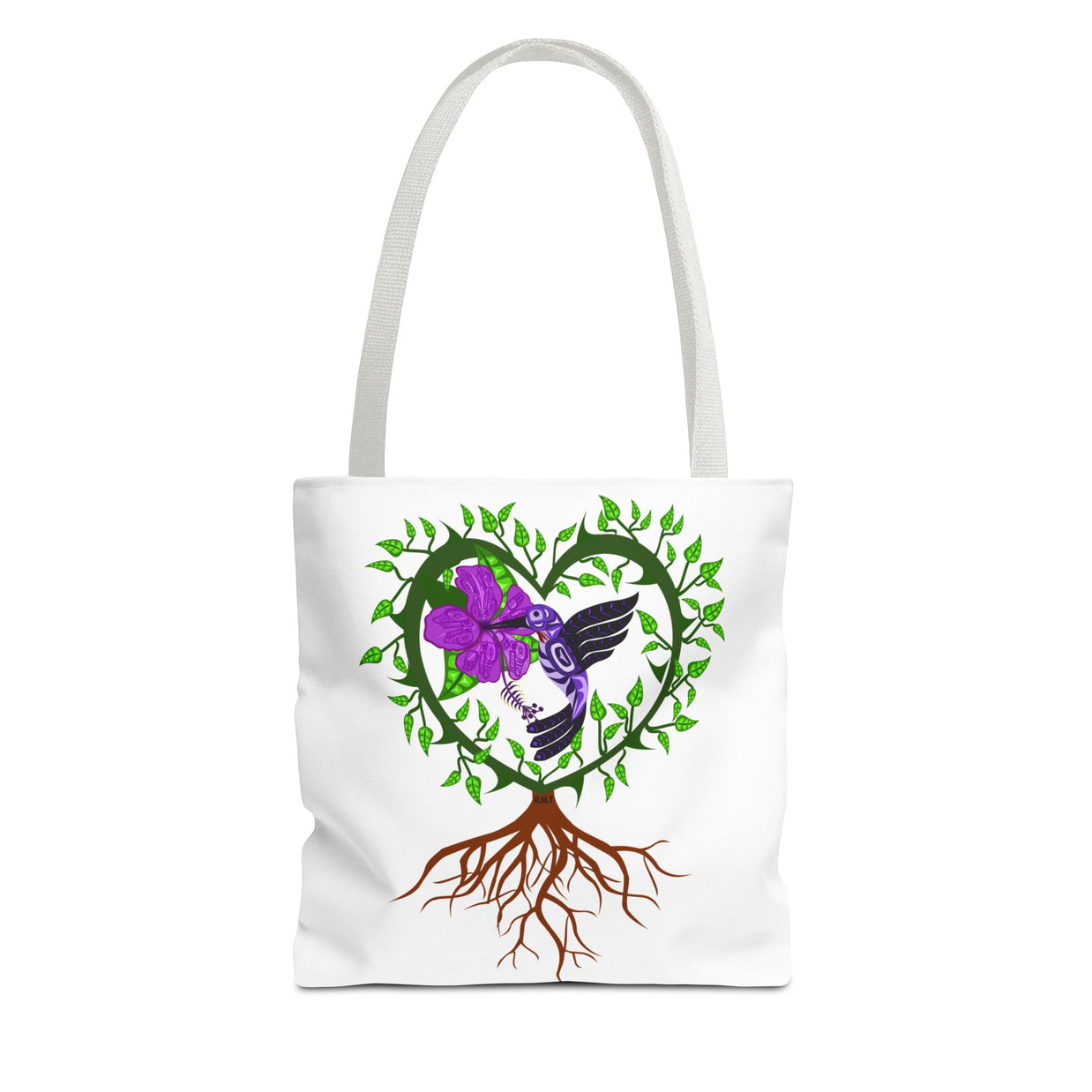 Vibrant Nature Tote Bag, Eco-Friendly Shopping Bag, Floral Hummingbird Tote, Gift for Nature Lovers, Boho Style Bag, Everyday Use