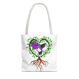 Vibrant Nature Tote Bag, Eco-Friendly Shopping Bag, Floral Hummingbird Tote, Gift for Nature Lovers, Boho Style Bag, Everyday Use