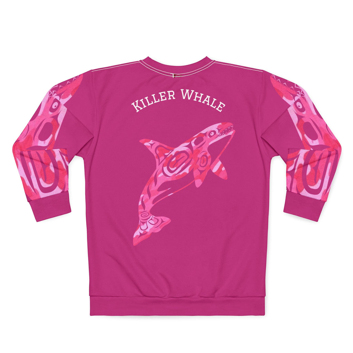 Killer Whale Unisex Sweatshirt, Fun Graphic Sweatshirt, Casual Pink Pullover, Unique Ocean Lover Gift, Cozy Whale Apparel