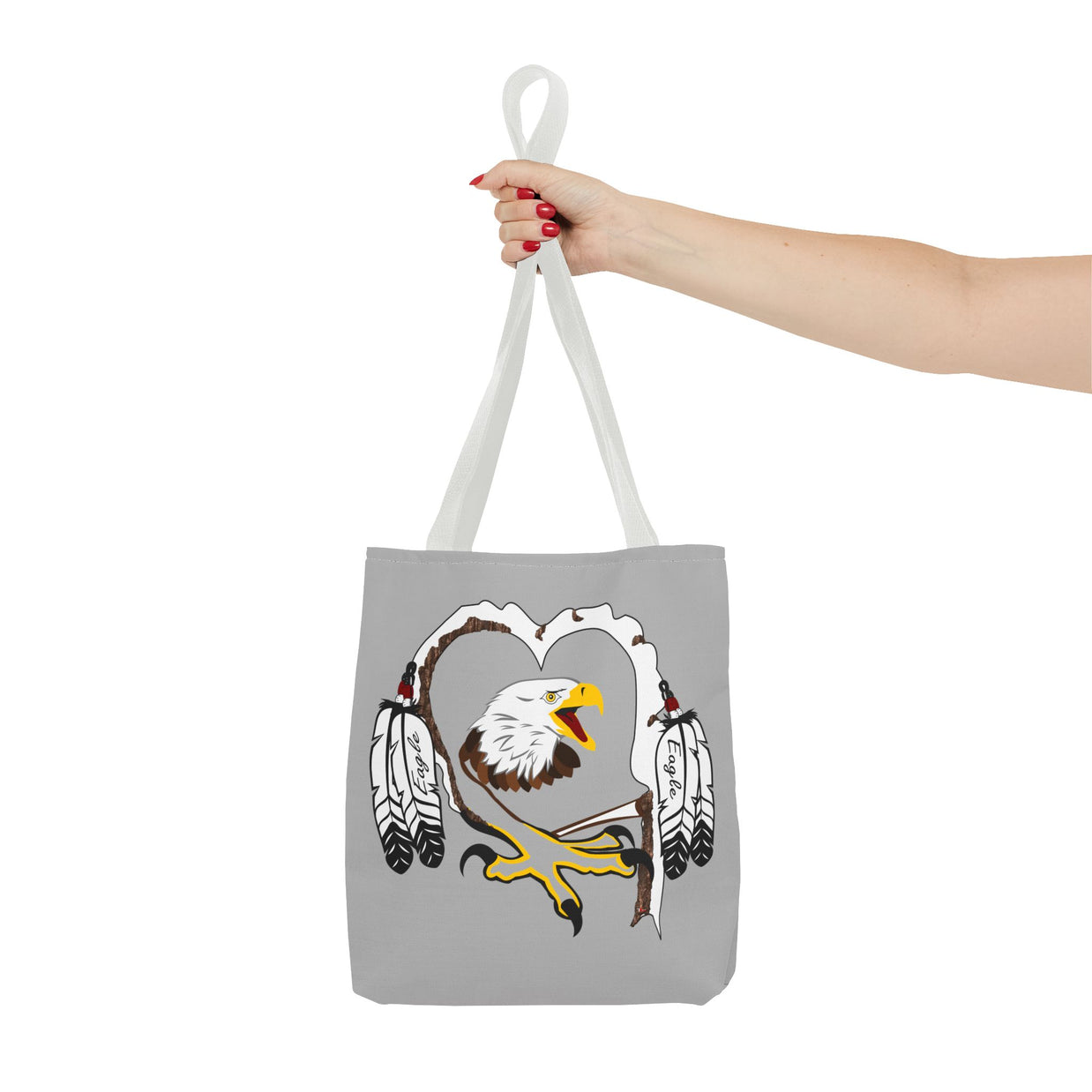 Eagle Feather Artisan Tote Bag, Eco-Friendly Shopping Bag, Unique Gift for Nature Lovers, Handcrafted Reusable Bag, Festivals, Travel