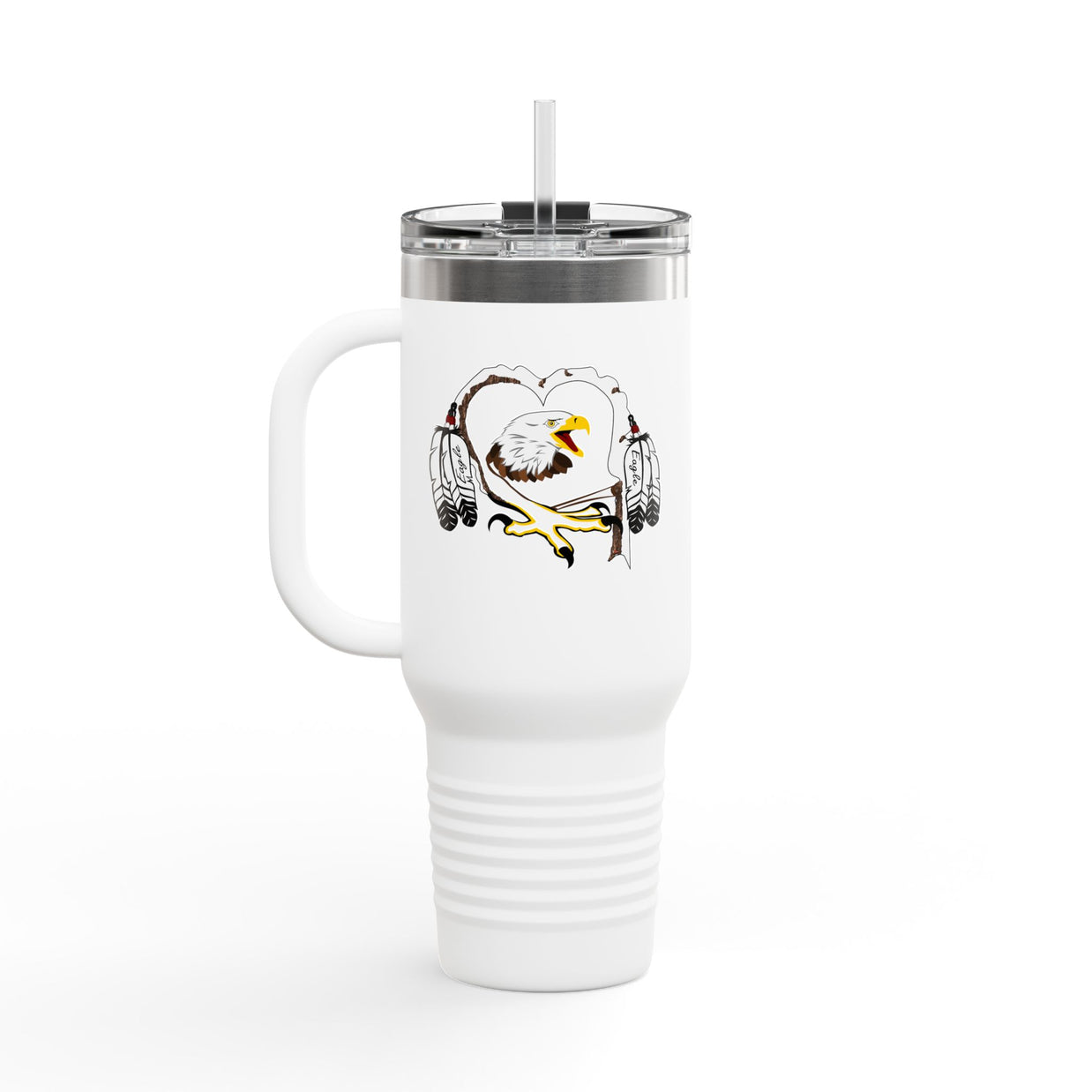 Insulated Travel Mug with Eagle Design, Perfect for Outdoors, Camping, Gifts, 40oz Coffee Cup, Functionality, Adventure