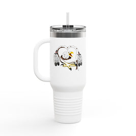 Insulated Travel Mug with Eagle Design, Perfect for Outdoors, Camping, Gifts, 40oz Coffee Cup, Functionality, Adventure