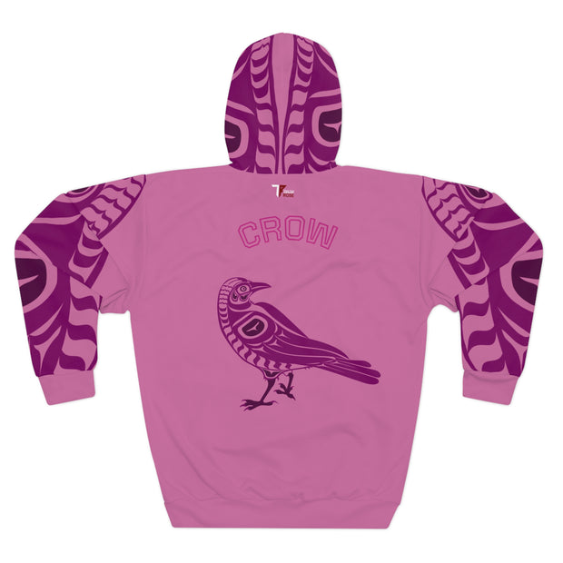 Vibrant Crow Print Hoodie - Cozy Pullover for Nature Lovers, Unique Gift for Her, Trendy Activewear, Statement Piece for Fall