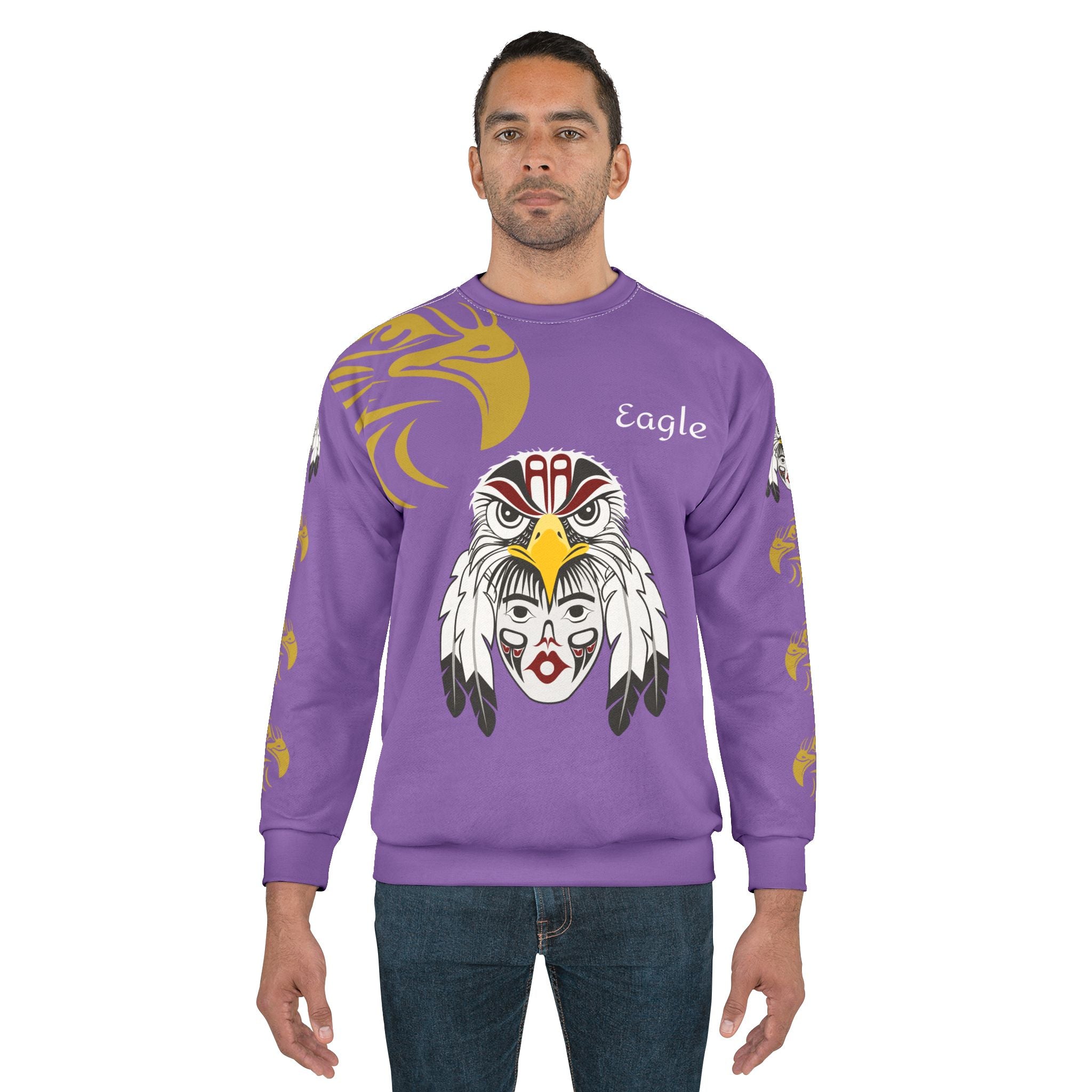 Eagle Spirit Sweatshirt — Native-Inspired Eagle Face Design