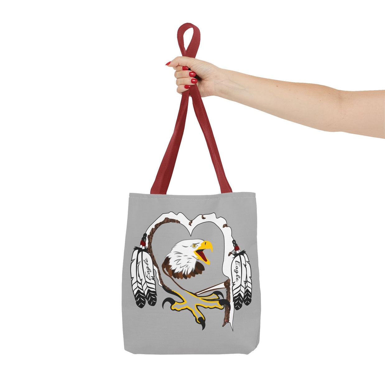 Eagle Feather Artisan Tote Bag, Eco-Friendly Shopping Bag, Unique Gift for Nature Lovers, Handcrafted Reusable Bag, Festivals, Travel