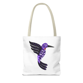 Vibrant Nature Tote Bag, Eco-Friendly Shopping Bag, Floral Hummingbird Tote, Gift for Nature Lovers, Boho Style Bag, Everyday Use