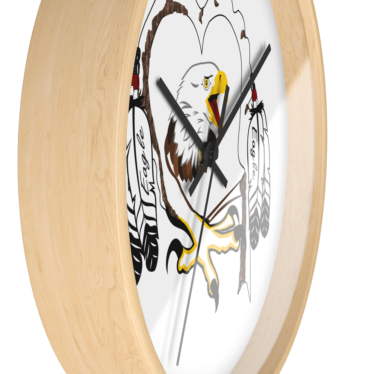 Eagle Feather Wall Clock, Boho Decor, Native American Style, Unique Gift for Nature Lovers, Home or Office Wall Art