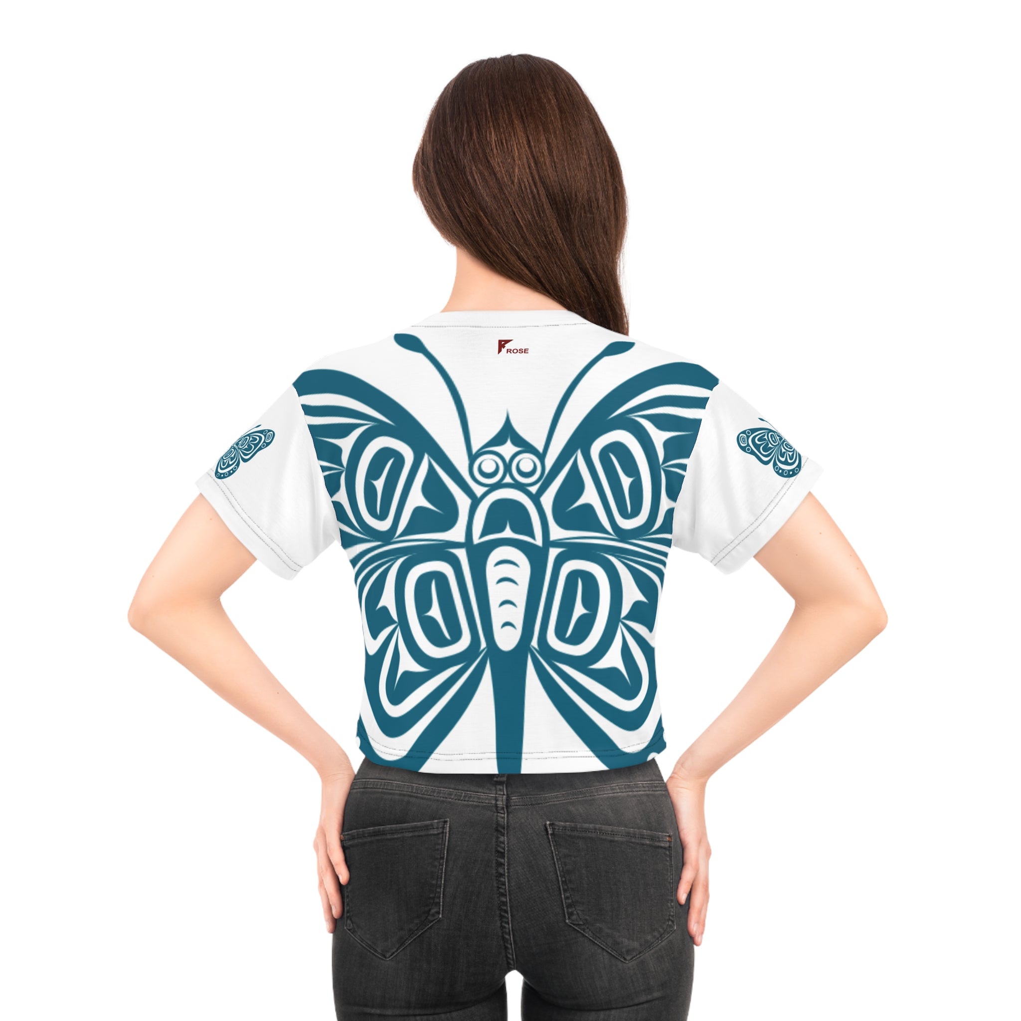Butterfly Graphic Crop Tee | Boho Style Top, Summer Fashion, Gift for Nature Lovers, Trendy Outfit, Vegan Friendly