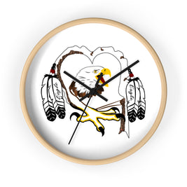 Eagle Feather Wall Clock, Boho Decor, Native American Style, Unique Gift for Nature Lovers, Home or Office Wall Art