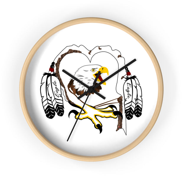 Eagle Feather Wall Clock, Boho Decor, Native American Style, Unique Gift for Nature Lovers, Home or Office Wall Art
