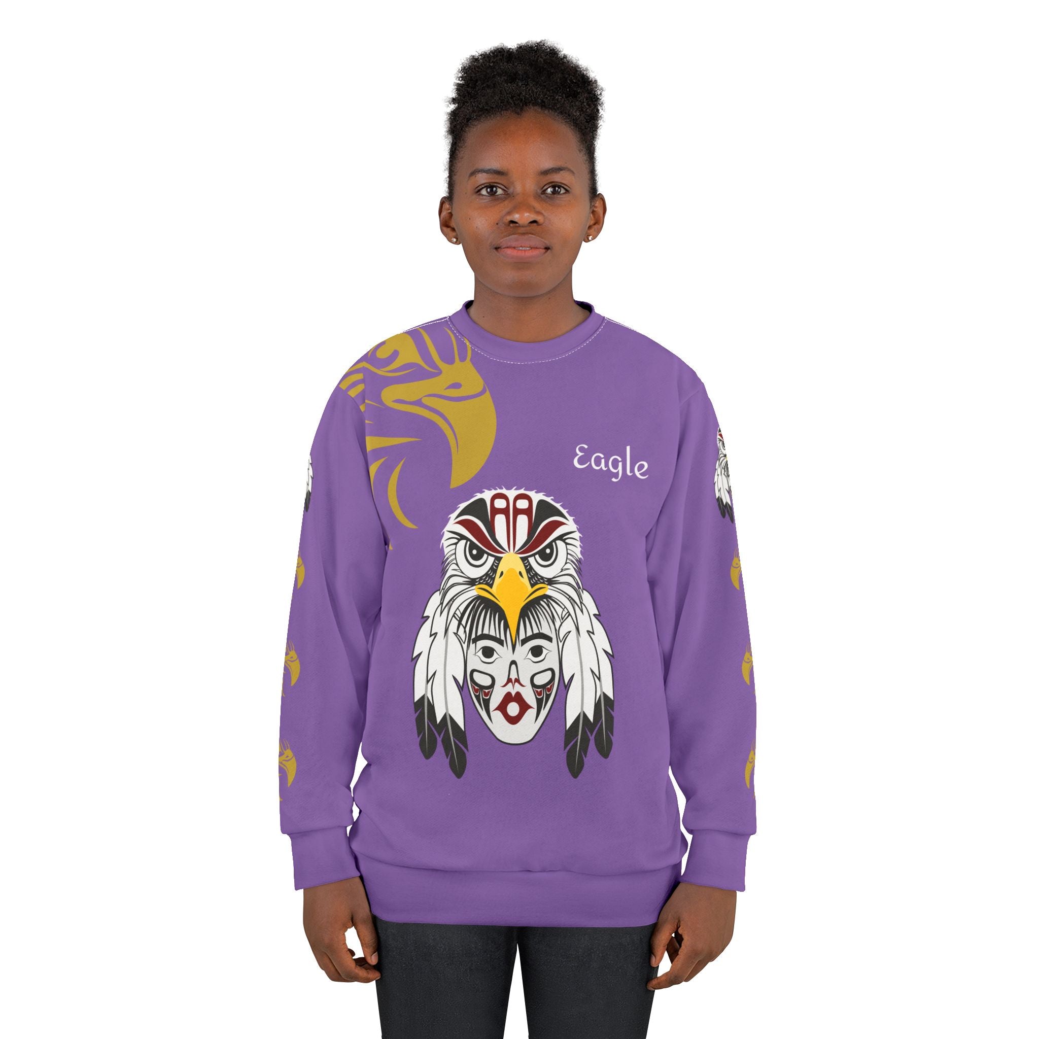 Eagle Spirit Sweatshirt — Native-Inspired Eagle Face Design