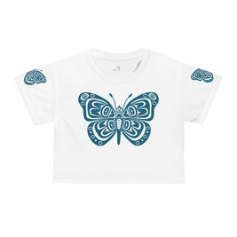 Butterfly Graphic Crop Tee | Boho Style Top, Summer Fashion, Gift for Nature Lovers, Trendy Outfit, Vegan Friendly