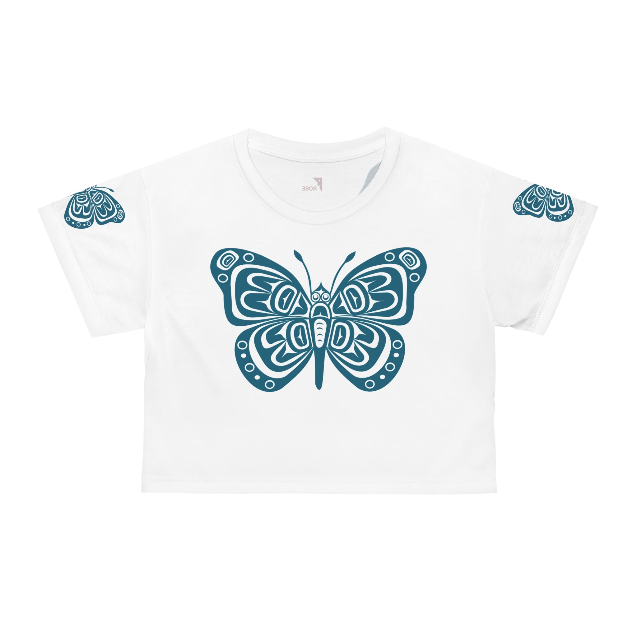 Butterfly Graphic Crop Tee | Boho Style Top, Summer Fashion, Gift for Nature Lovers, Trendy Outfit, Vegan Friendly