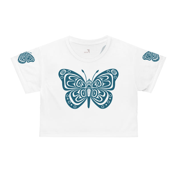 Butterfly Graphic Crop Tee | Boho Style Top, Summer Fashion, Gift for Nature Lovers, Trendy Outfit, Vegan Friendly