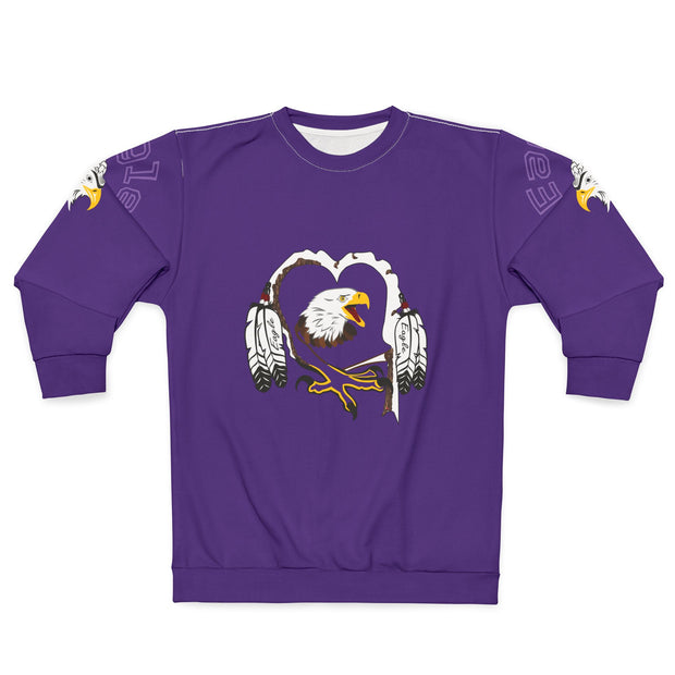 Eagle Heart Unisex Sweatshirt, Cozy Gift for Nature Lovers, Perfect for Casual Wear, Fall Fashion, Bird Watching, Eagles