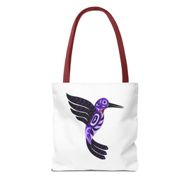 Vibrant Nature Tote Bag, Eco-Friendly Shopping Bag, Floral Hummingbird Tote, Gift for Nature Lovers, Boho Style Bag, Everyday Use