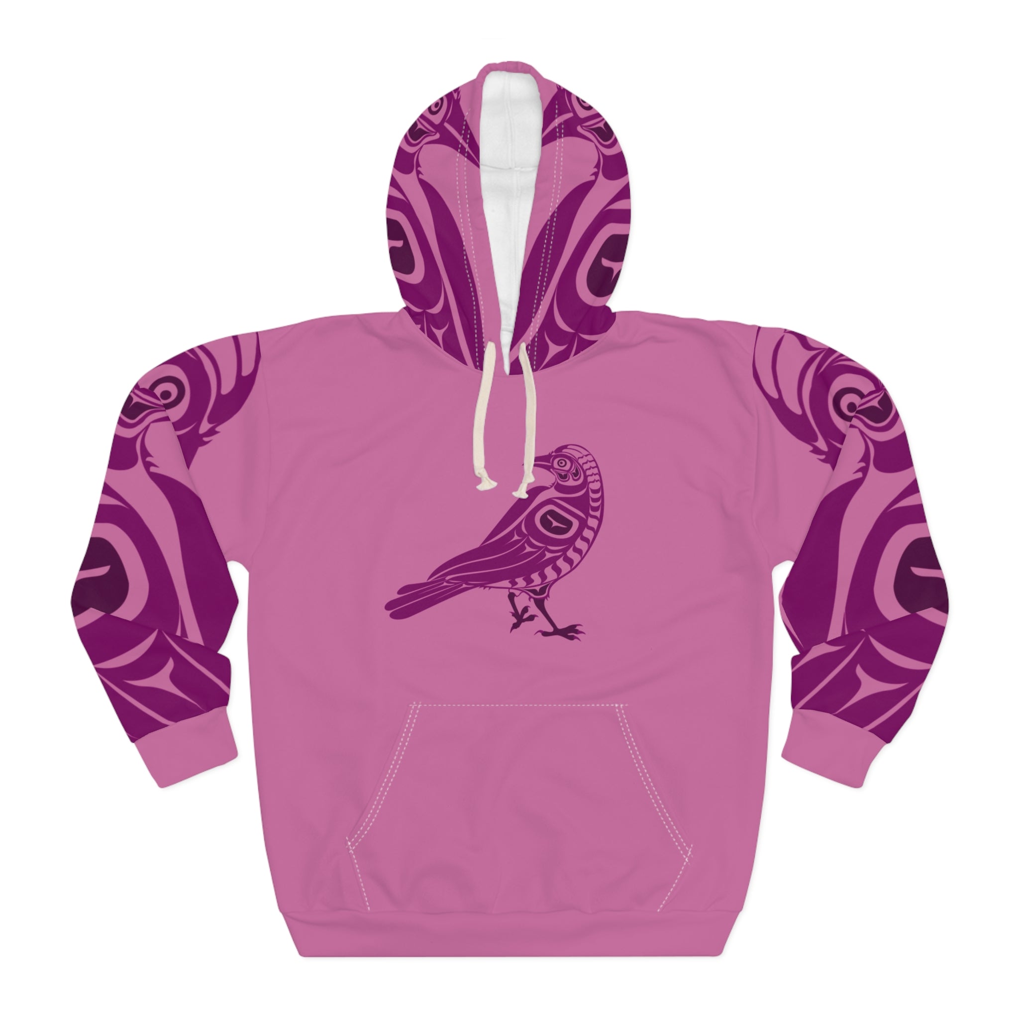 Vibrant Crow Print Hoodie - Cozy Pullover for Nature Lovers, Unique Gift for Her, Trendy Activewear, Statement Piece for Fall