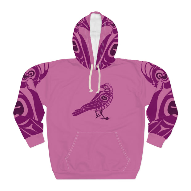 Vibrant Crow Print Hoodie - Cozy Pullover for Nature Lovers, Unique Gift for Her, Trendy Activewear, Statement Piece for Fall