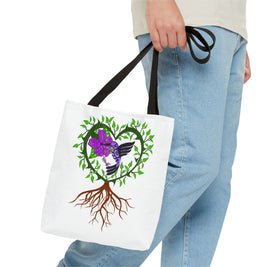 Vibrant Nature Tote Bag, Eco-Friendly Shopping Bag, Floral Hummingbird Tote, Gift for Nature Lovers, Boho Style Bag, Everyday Use