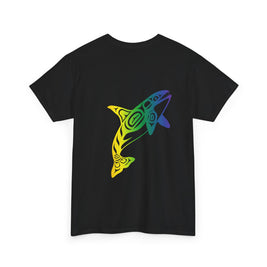 Colorful Shark Graphic Tee, Beachwear, Ocean Lover Gift, Summer Vacation Shirt, Unisex Cotton Tee, Unique Casual Wear