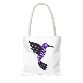 Vibrant Nature Tote Bag, Eco-Friendly Shopping Bag, Floral Hummingbird Tote, Gift for Nature Lovers, Boho Style Bag, Everyday Use