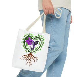 Vibrant Nature Tote Bag, Eco-Friendly Shopping Bag, Floral Hummingbird Tote, Gift for Nature Lovers, Boho Style Bag, Everyday Use