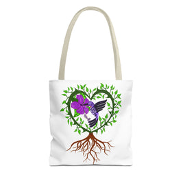 Vibrant Nature Tote Bag, Eco-Friendly Shopping Bag, Floral Hummingbird Tote, Gift for Nature Lovers, Boho Style Bag, Everyday Use