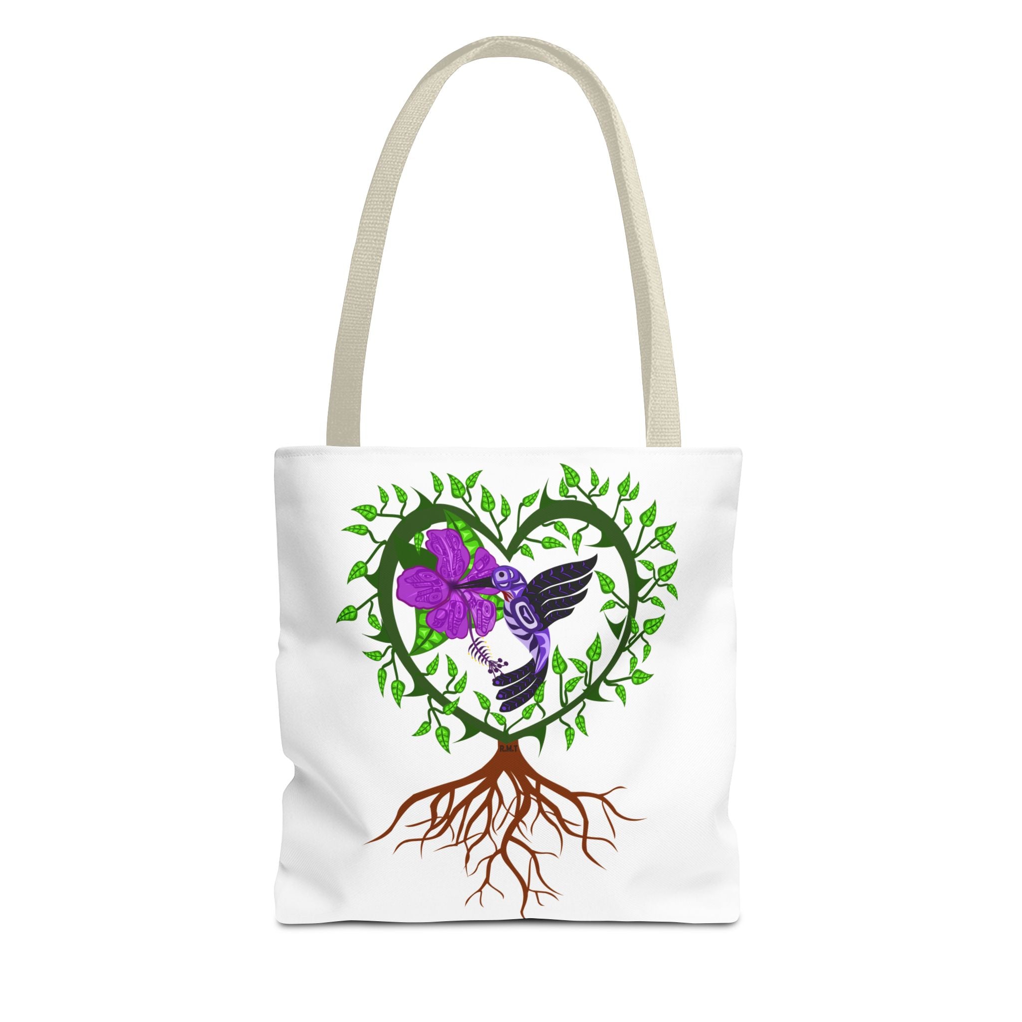 Vibrant Nature Tote Bag, Eco-Friendly Shopping Bag, Floral Hummingbird Tote, Gift for Nature Lovers, Boho Style Bag, Everyday Use