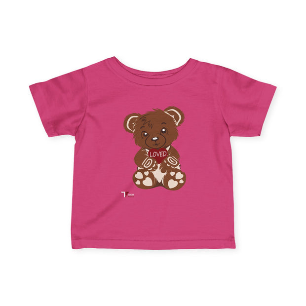 Loved Bear Infant Tee, Cute Baby Tee, Baby Shower Gift, Plush Bear Kids Shirt, Toddler Apparel, Birthday Gift for Baby