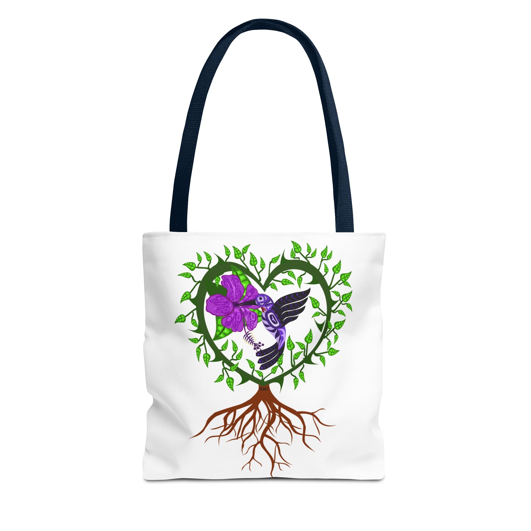 Vibrant Nature Tote Bag, Eco-Friendly Shopping Bag, Floral Hummingbird Tote, Gift for Nature Lovers, Boho Style Bag, Everyday Use